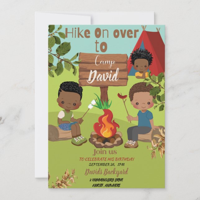 Hike on Over Birthday Invitation Card (Front)