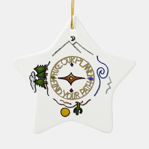 Hike Our Planet Hikers Soul Compass Ceramic Ornament