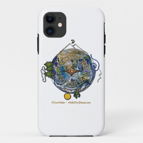 Hike Our Planet Hikers Soul Compass Earth iPhone 11 Case