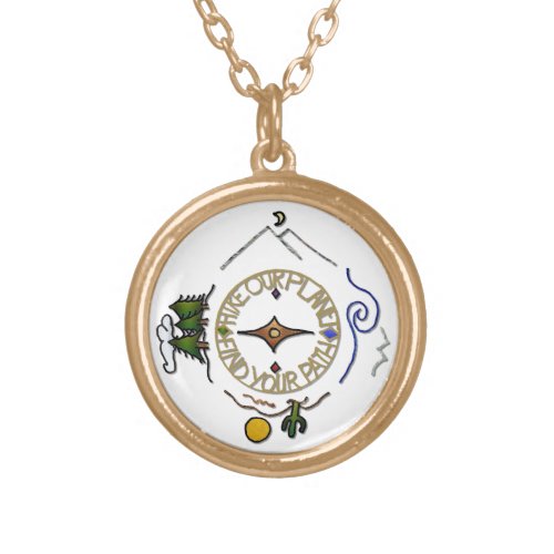 Hike Our Planet Hikers Soul Compass Gold Plated Necklace