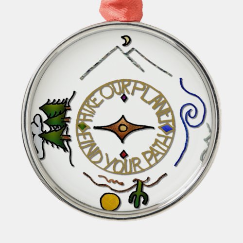 Hike Our Planet Hikers Soul Compass Metal Ornament