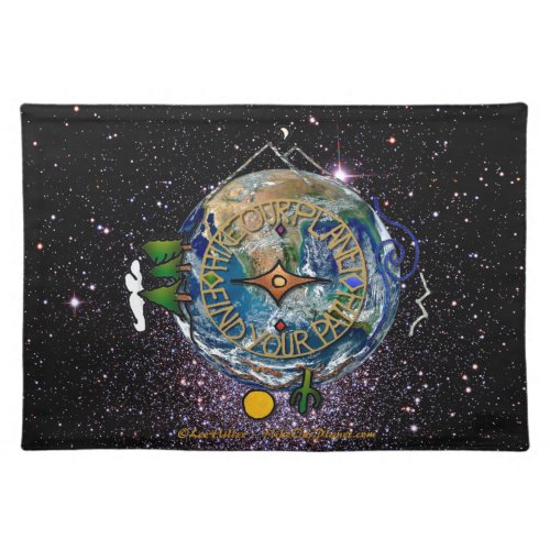 Hike Our Planet Hikers Soul Compass Space Cloth Placemat