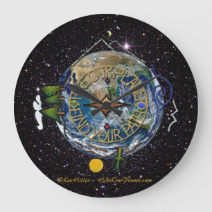 Hike Our Planet Hiker's Soul Compass Space Large Clock