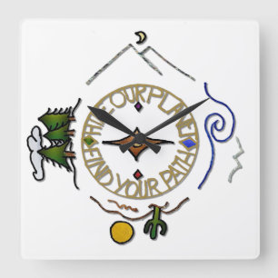 Hike Our Planet Hiker's Soul Compass Square Wall Clock