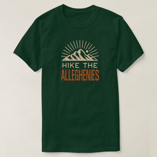 Hike The Allegheny Mountains Sunburst T-Shirt (Design Front)