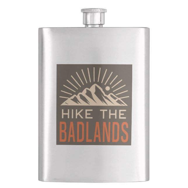 Hike The Badlands Sunburst Flask (Front)