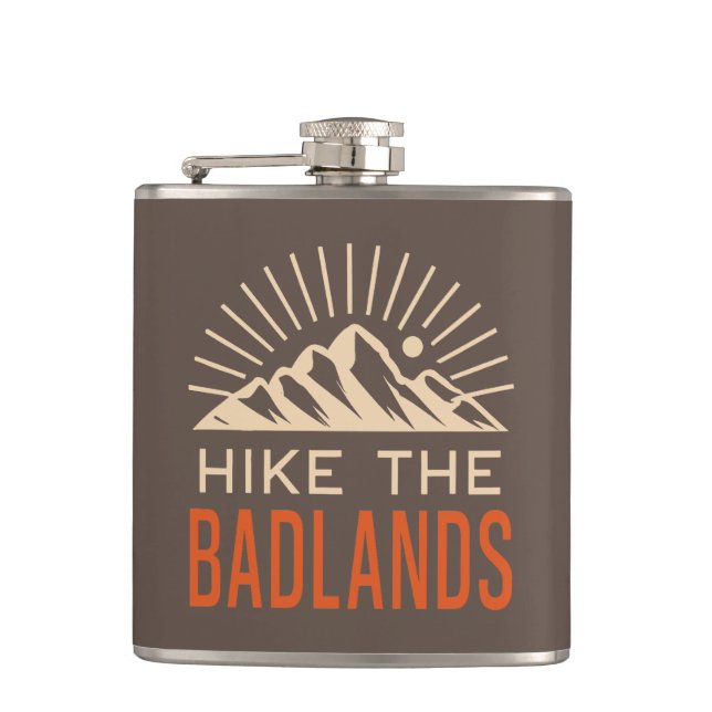 Hike The Badlands Sunburst Flask (Front)