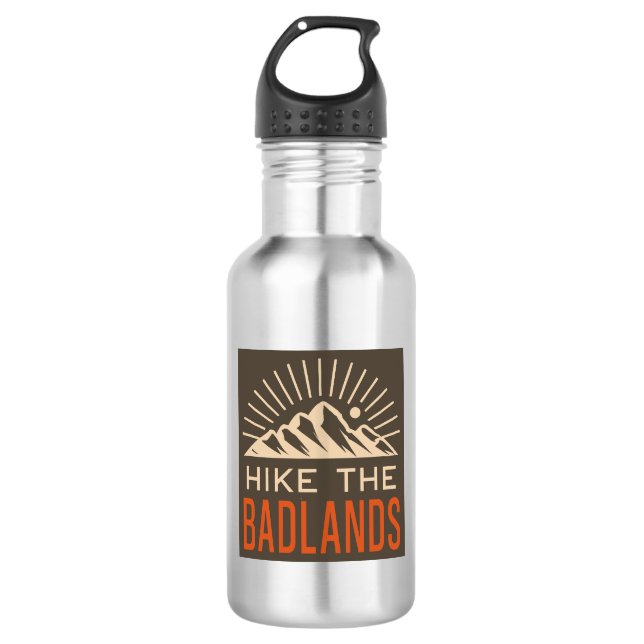 Hike The Badlands Sunburst Stainless Steel Water Bottle (Front)