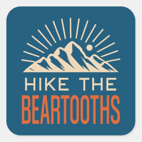 Hike The Beartooths Sunburst Square Sticker