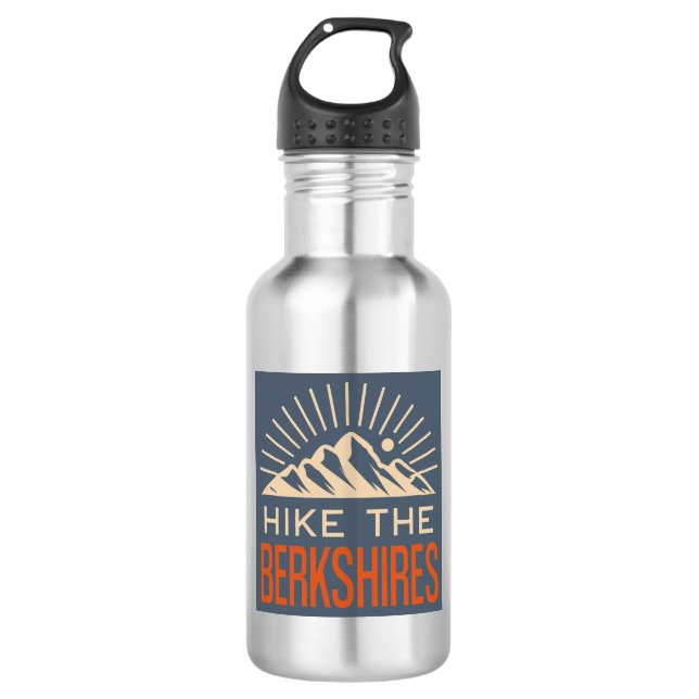 Hike The Berkshires Massachusetts Sunburst Stainless Steel Water Bottle (Front)