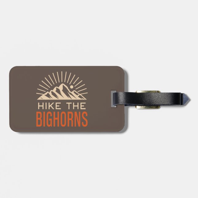 Hike The Bighorns Wyoming Sunburst Luggage Tag (Back Horizontal)
