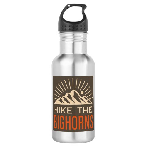 Hike The Bighorns Wyoming Sunburst Stainless Steel Water Bottle
