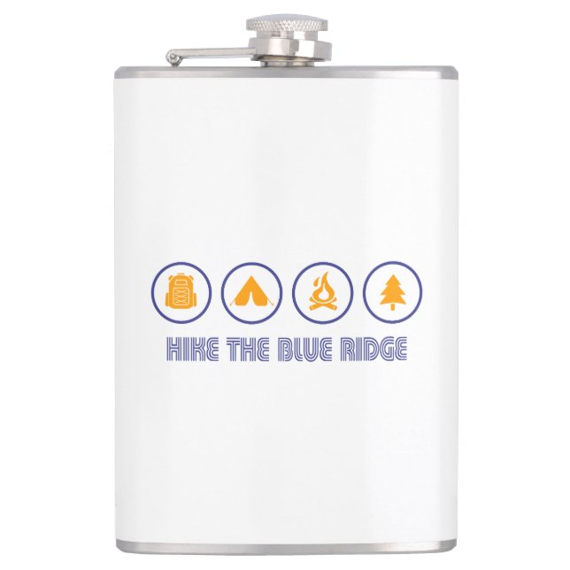 Hike The Blue Ridge Mountains Flask (Front)