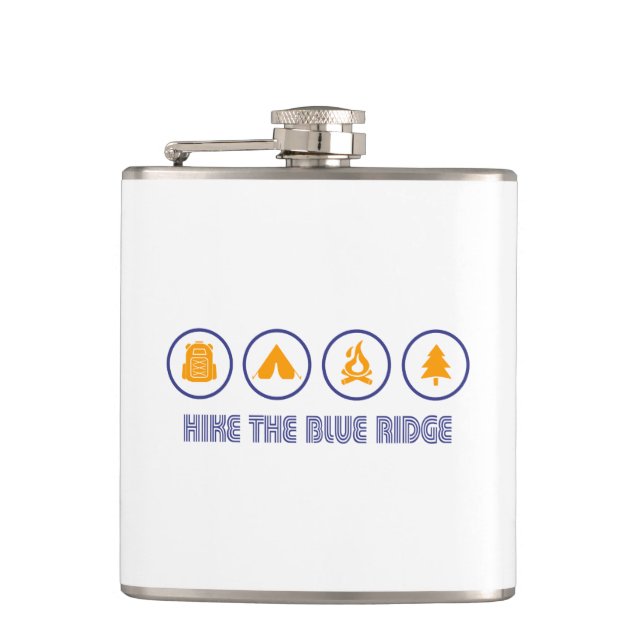 Hike The Blue Ridge Mountains Flask (Front)