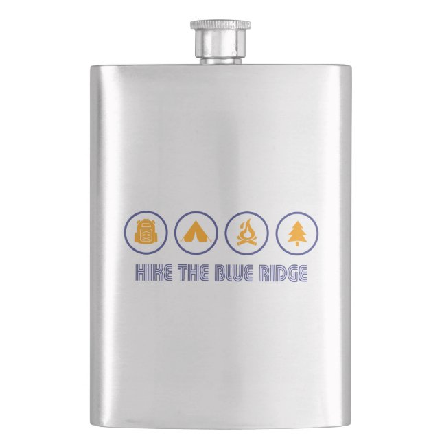 Hike The Blue Ridge Mountains Flask (Front)