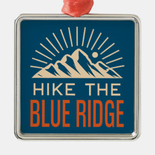 Hike The Blue Ridge Mountains Sunburst Metal Ornament