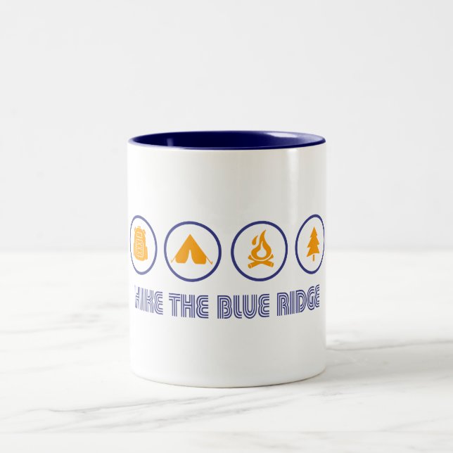 Hike The Blue Ridge Mountains Two-Tone Coffee Mug (Center)