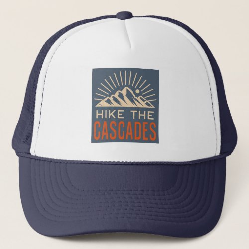 Hike The Cascades Sunburst Trucker Hat