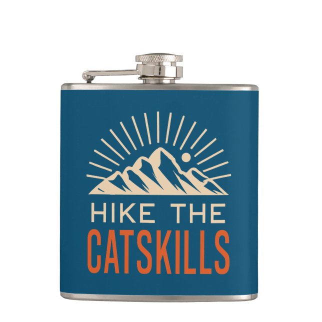 Hike The Catskills New York Sunburst Flask (Front)