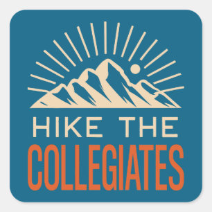 Hike The Collegiate Mountains Sunburst Square Sticker