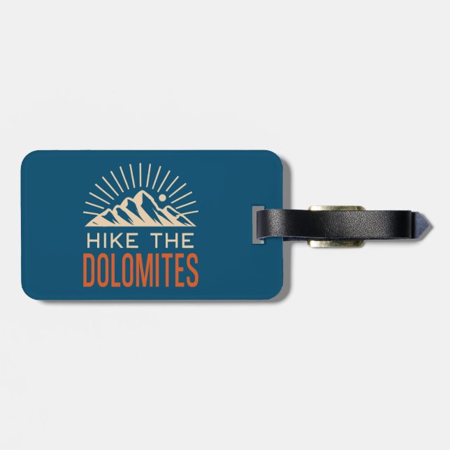Hike The Dolomites Italy Sunburst Luggage Tag (Back Horizontal)