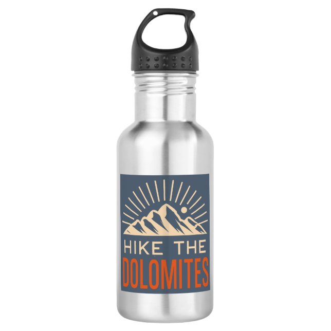 Hike The Dolomites Italy Sunburst Stainless Steel Water Bottle (Front)
