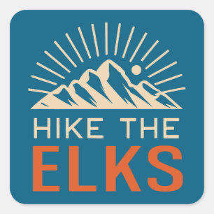 Hike The Elk Mountains Sunburst Square Sticker