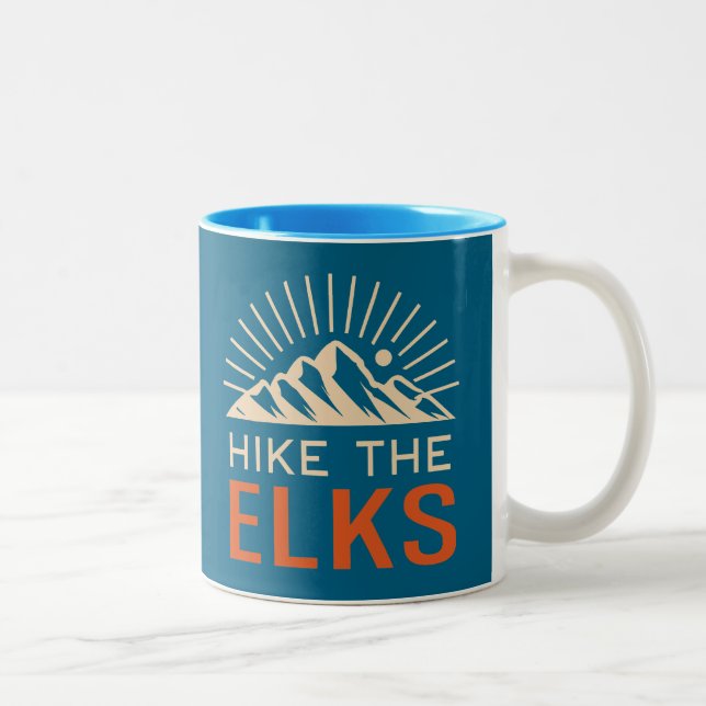 Hike The Elk Mountains Sunburst Two-Tone Coffee Mug (Right)