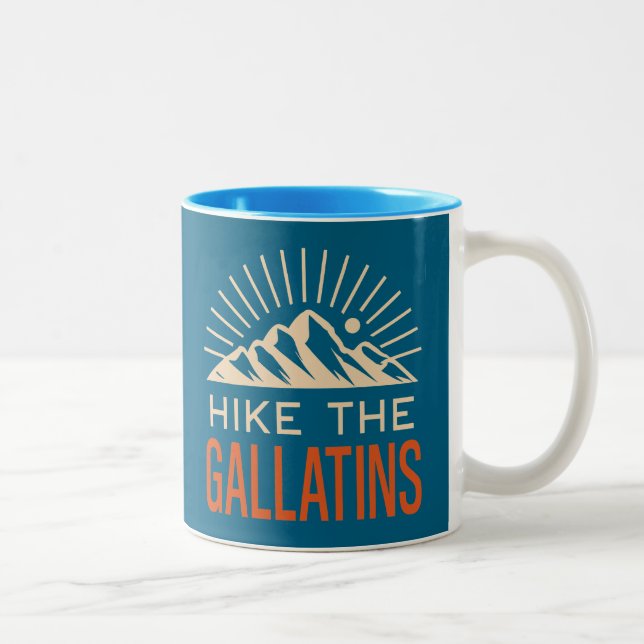 Hike The Gallatin Mountains Sunburst Two-Tone Coffee Mug (Right)