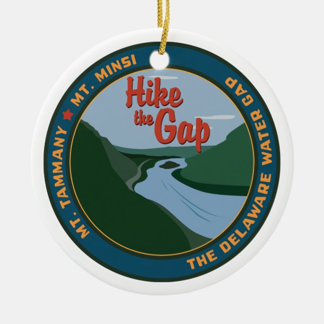 Hike the Gap Ceramic Ornament (Front)