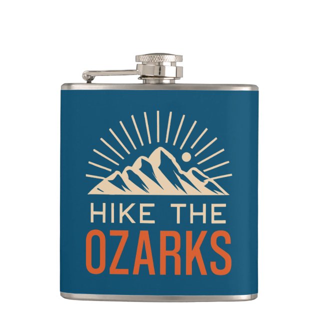 Hike The Ozarks Sunburst Flask (Front)