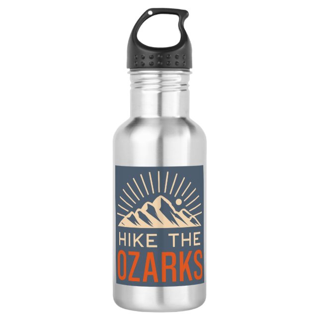 Hike The Ozarks Sunburst Stainless Steel Water Bottle (Front)