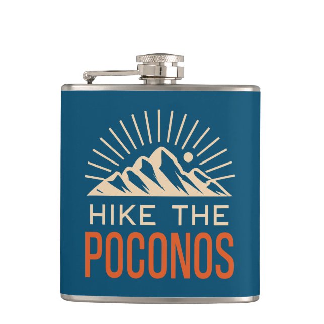 Hike The Poconos Sunburst Flask (Front)
