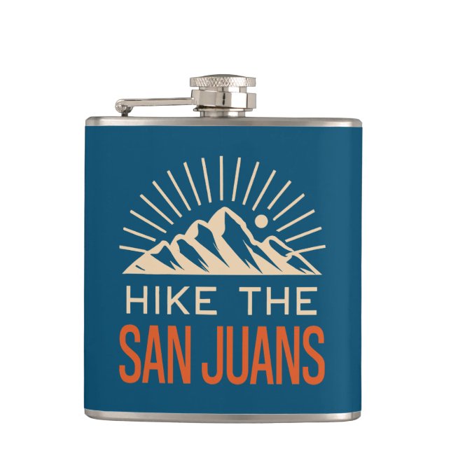 Hike The San Juan Mountains Sunburst Flask (Front)