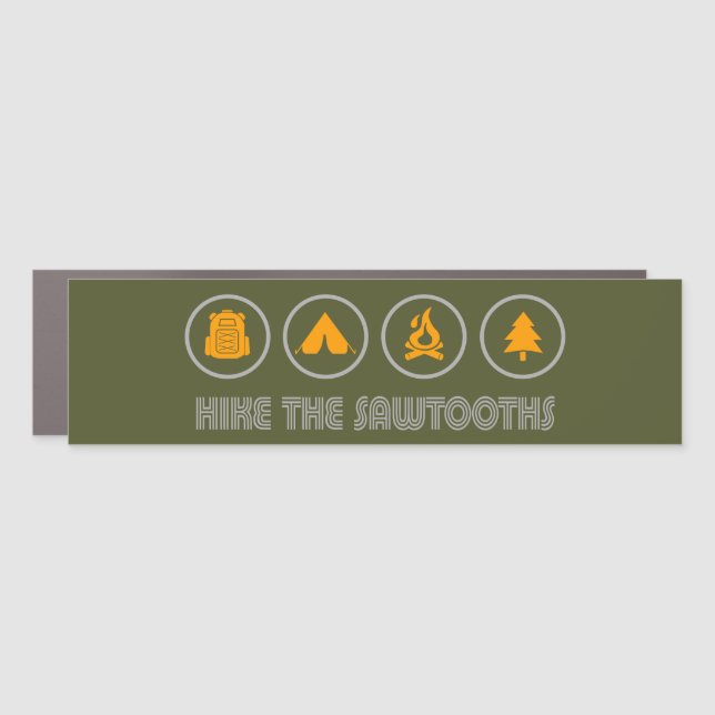 Hike The Sawtooths Idaho Car Magnet (Front)