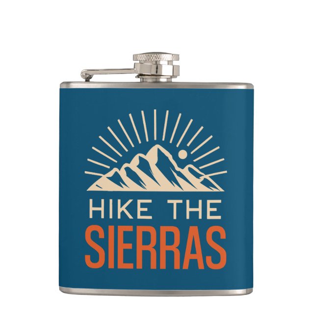 Hike The Sierras California Sunburst Flask (Front)