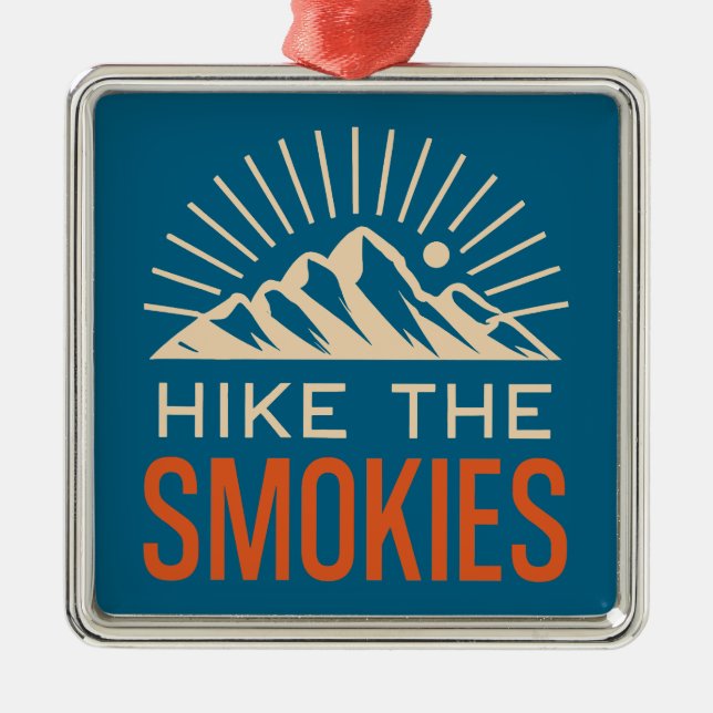 Hike The Smoky Mountains Sunburst Metal Ornament (Front)