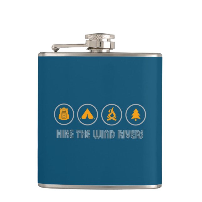Hike The Wind River Mountain Range Flask (Front)