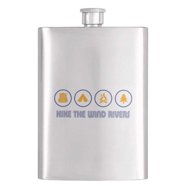 Hike The Wind River Mountain Range Flask (Front)
