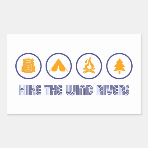 Hike The Wind River Mountain Range Rectangular Sticker