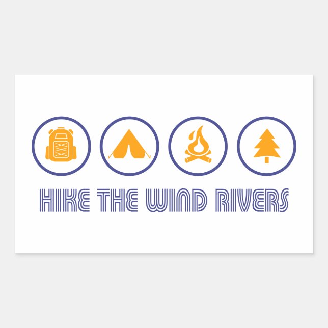 Hike The Wind River Mountain Range Rectangular Sticker (Front)