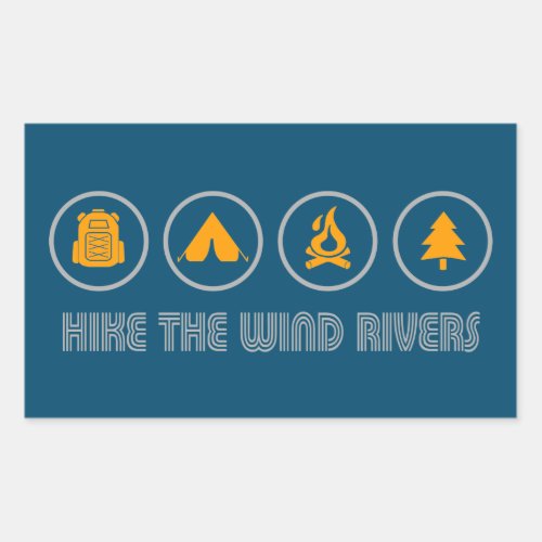 Hike The Wind River Mountain Range Rectangular Sticker