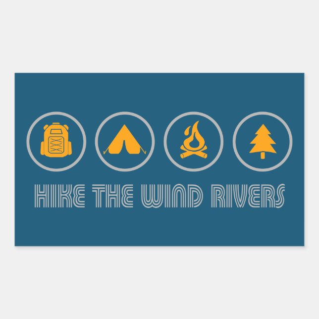 Hike The Wind River Mountain Range Rectangular Sticker (Front)