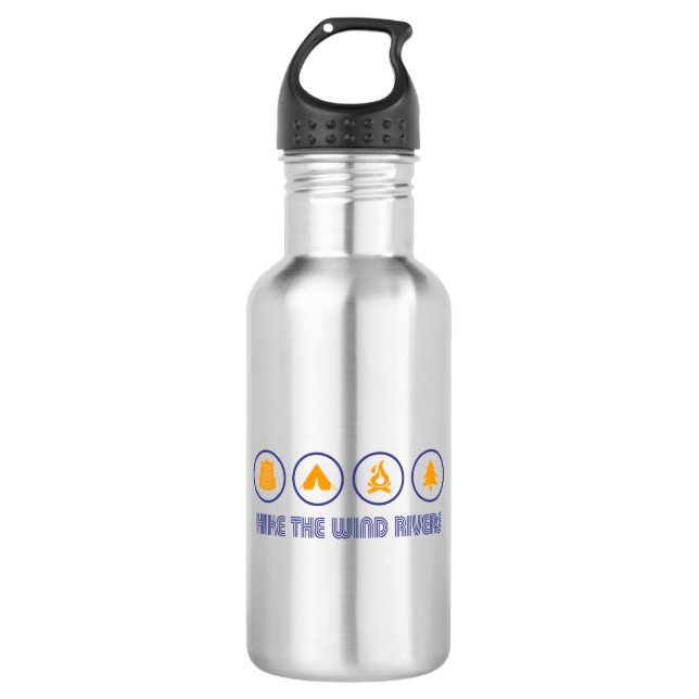 Hike The Wind River Mountain Range Stainless Steel Water Bottle (Front)
