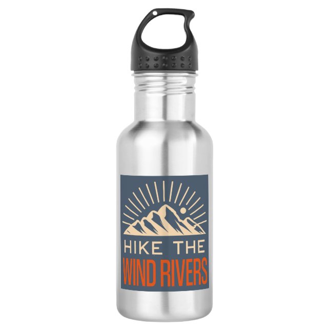 Hike The Wind Rivers Sunburst Stainless Steel Water Bottle (Front)