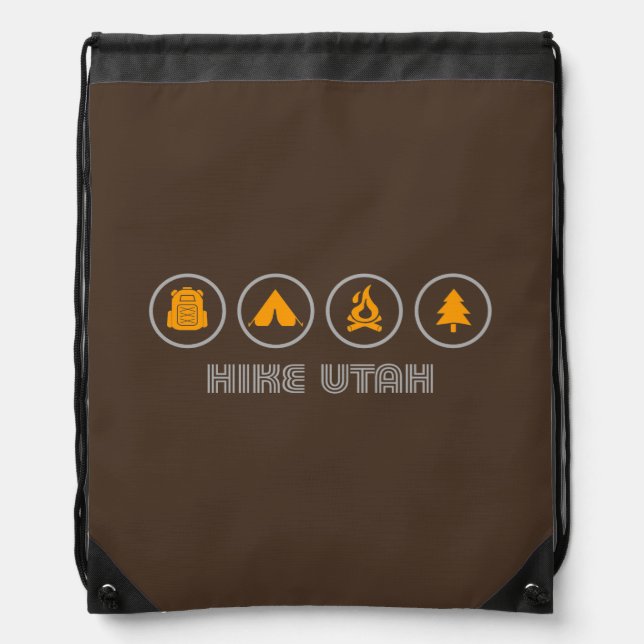 Hike Utah Drawstring Bag (Front)
