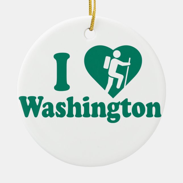 Hike Washington Ceramic Ornament (Front)