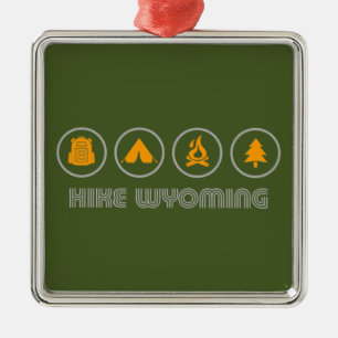 Hike Wyoming Metal Ornament