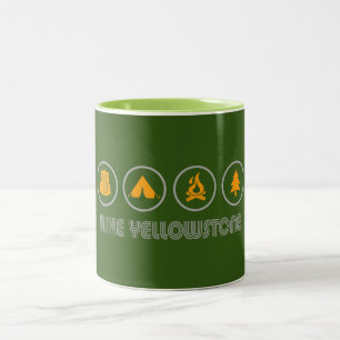 Hike Yellowstone Two-Tone Coffee Mug