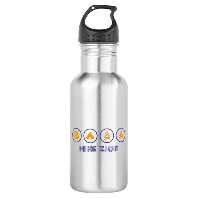 Hike Zion National Park Stainless Steel Water Bottle (Front)